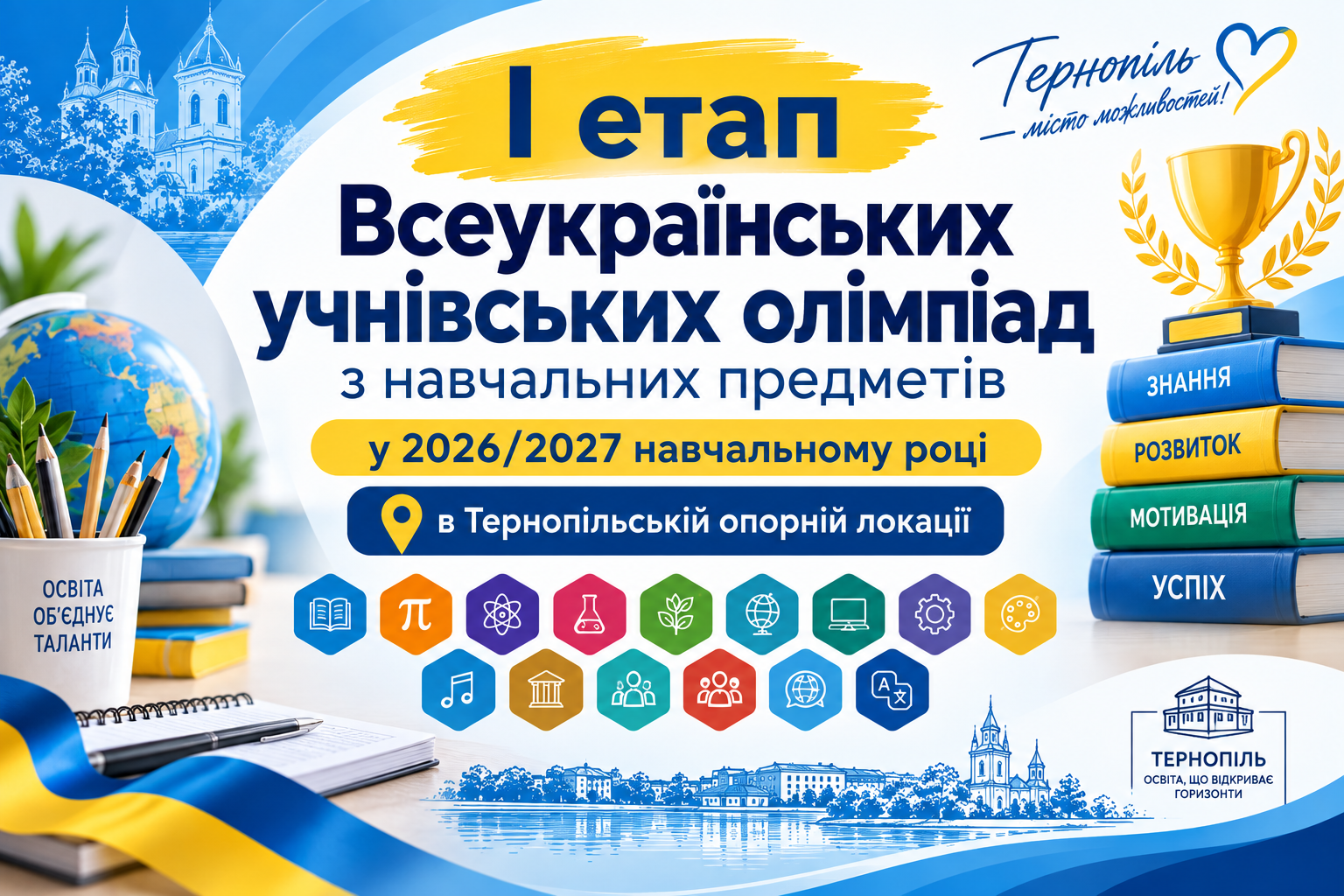 Реєстрація на І етап Всеукраїнських учнівських предметних олімпіад у 2026/2027 навчальному році